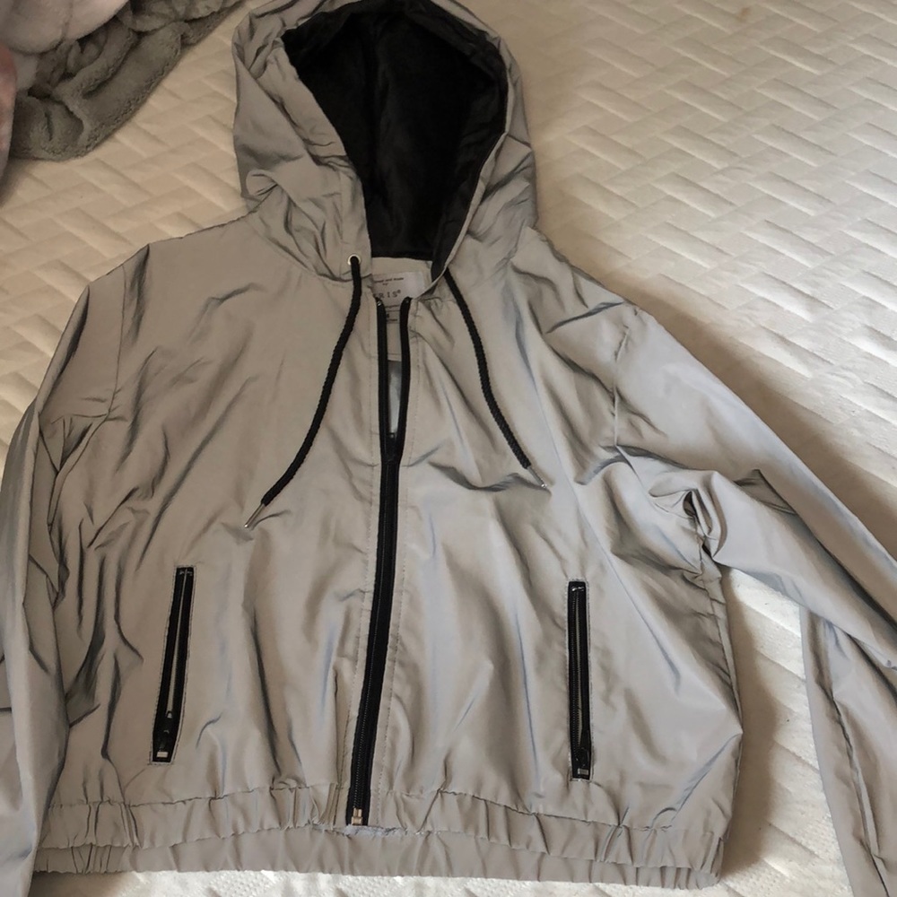 Reflective cropped jacket